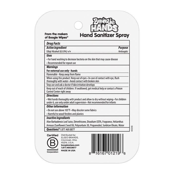 Boogie® Hand Sanitizer Spray (Case of 24 - Inner 4/6)
