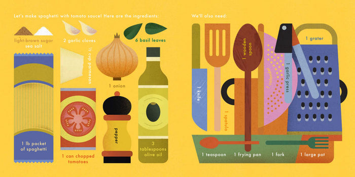 Book - Spaghetti: An Interactive Recipe Book - Spread 1
