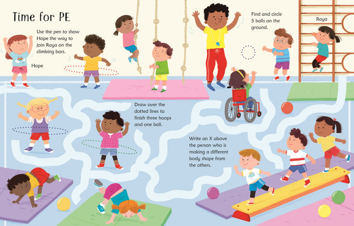 Book - Wipe Clean Starting School Activities - Spread 1