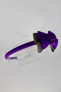 Bow School Hairband - Purple and Metal Grey