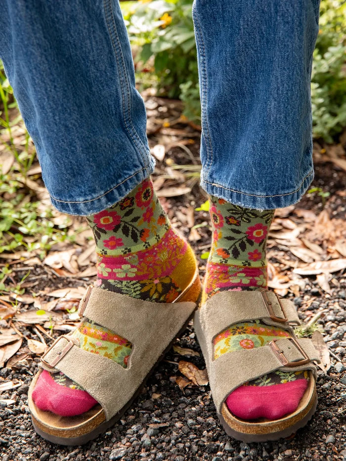 Boho Sock Set, Set of 2 - Neutral Floral-view 2