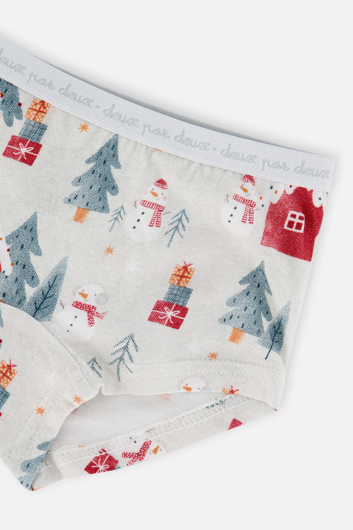 Boyshort Panty Pack Of 3 Holiday Prints-3