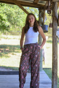 Brown Western Saddle Boot Printed Wide Leg Pant
