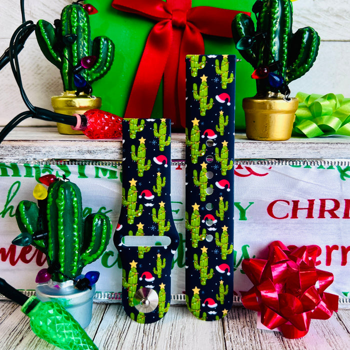 Cactus Christmas Print Silicone Band For Samsung Watch