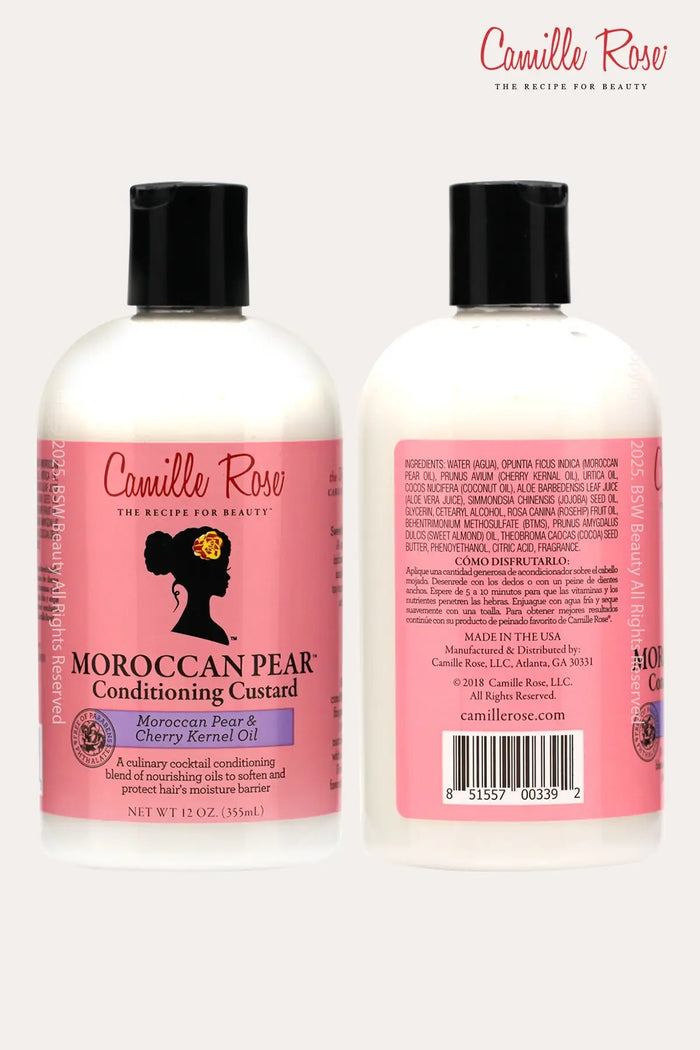 CAMILLE ROSE NATURALS MOROCCAN PEAR CONDITIONING CUSTARD MOROCCAN PEAR & CHERRY KERNEL OIL 12oz - BSW BEAUTY CANADA