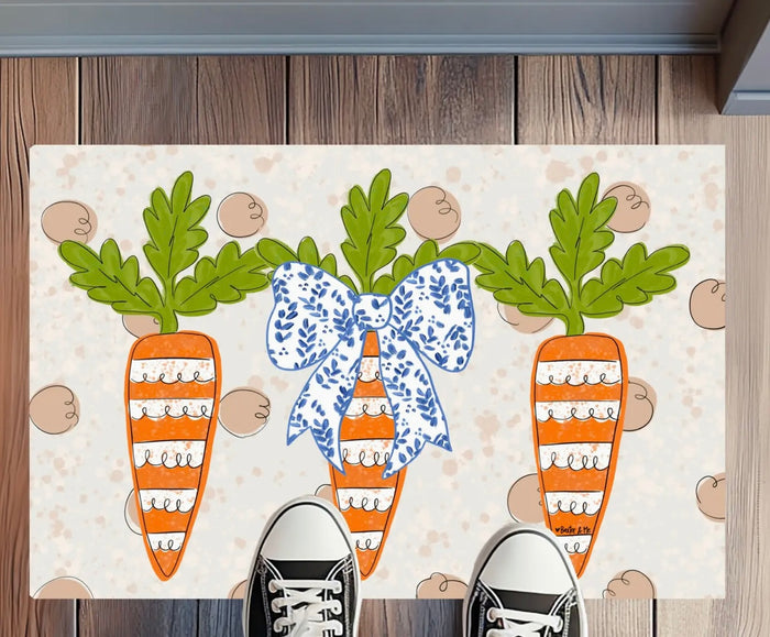 Carrot Patch Trio with Bow Rug Floormat