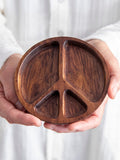 Carved Wood Trinket Dish - Peace Sign-view 1