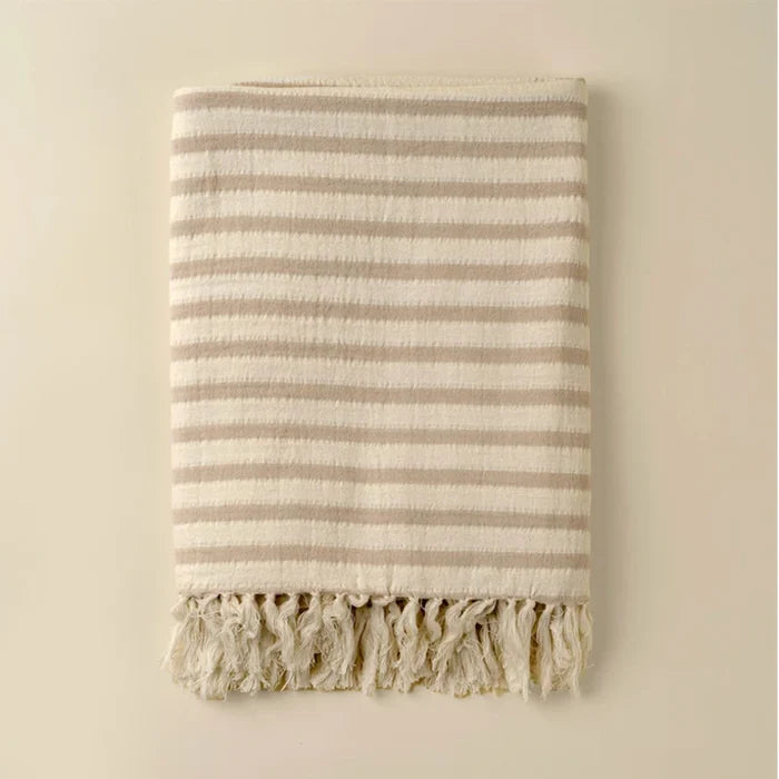 Castaway Cotton Throw, Stone - Magnolia Lane co. Home + Garden + Gift