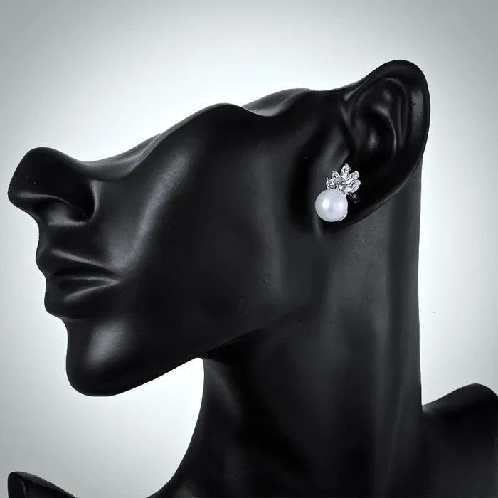 Wedding Pearl Jewelry - Pearl and Cubic Zirconia Jewelry Set