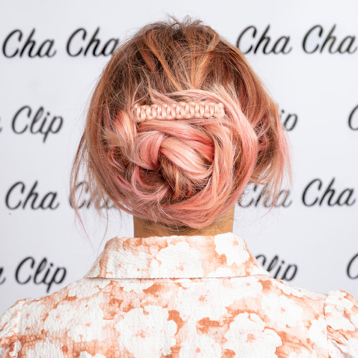 Cha Cha Clip 100% Real Hair Clip Peach Coral