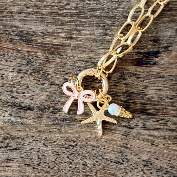 Ice Cream Charm on gold phone strap