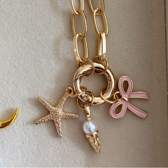 Ice Cream Charm on Phone Strap Gold jewellery box