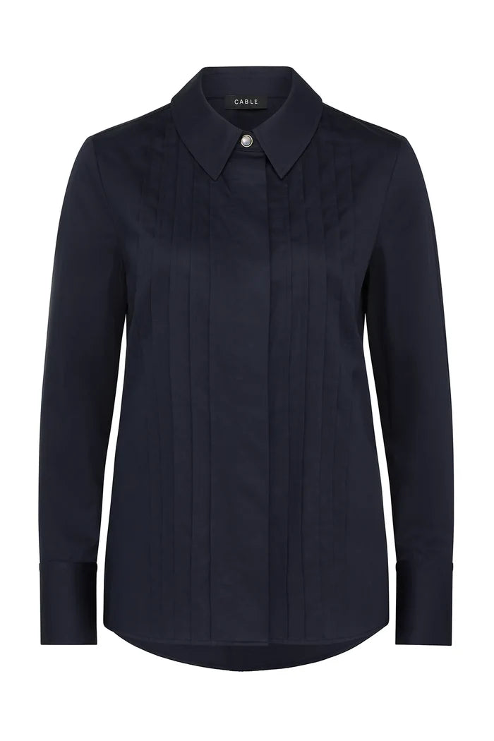 CHESTER PINTUCK SHIRT | Navy