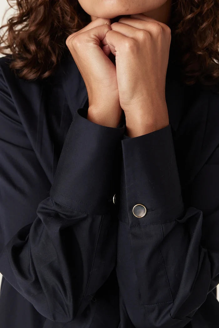 CHESTER PINTUCK SHIRT | Navy
