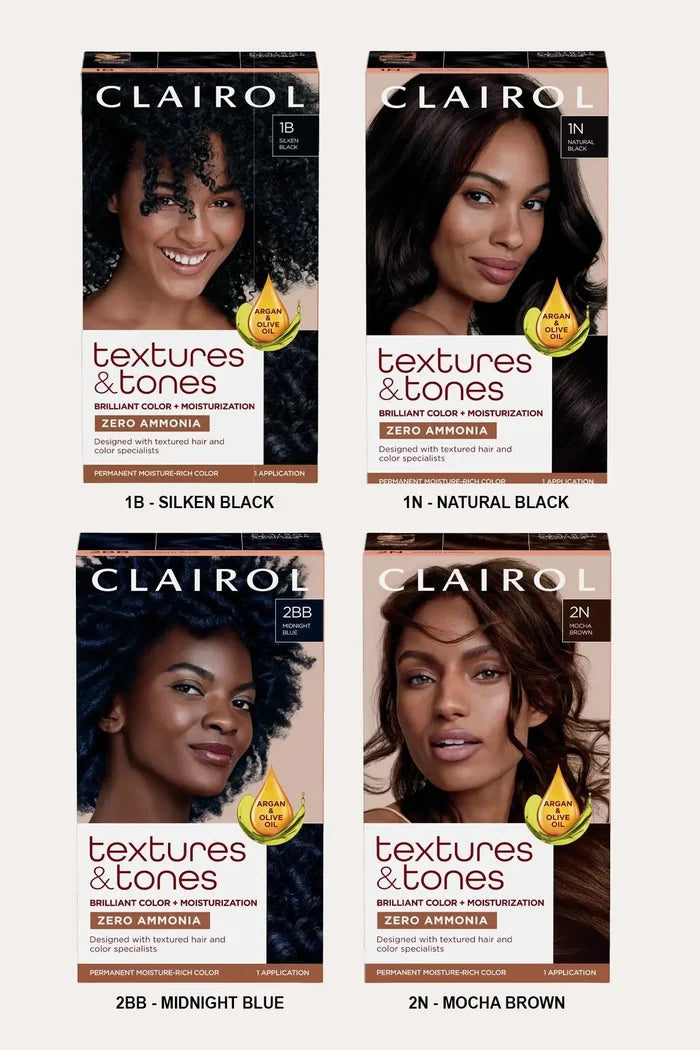CLAIROL TEXTURES & TONES PERMANENT HAIR COLOR DYE KIT CLAIROL