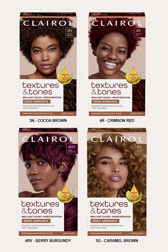 CLAIROL TEXTURES & TONES PERMANENT HAIR COLOR DYE KIT CLAIROL