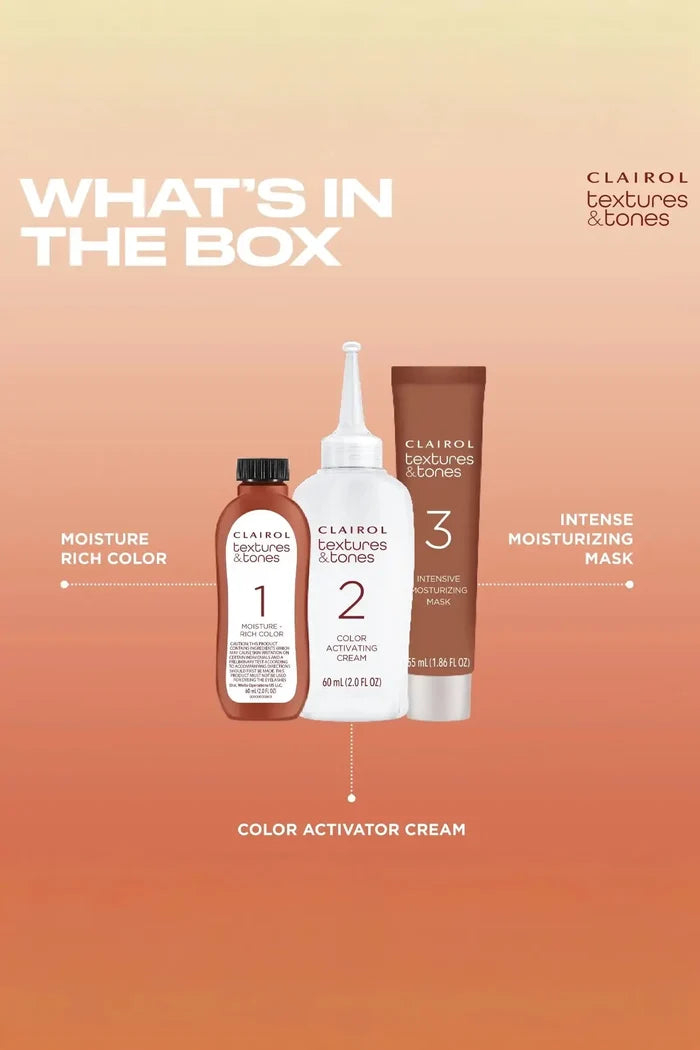 CLAIROL TEXTURES & TONES PERMANENT HAIR COLOR DYE KIT CLAIROL
