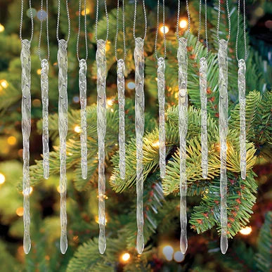Clear Glass Icicles set of 24