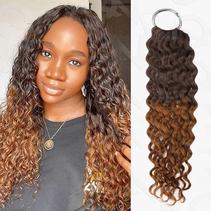 qvr t2/30 water wave crochet braiding hair human hair extensions