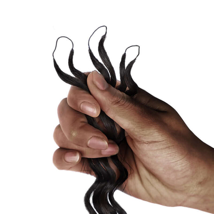 hair look of black crochet hair extensions