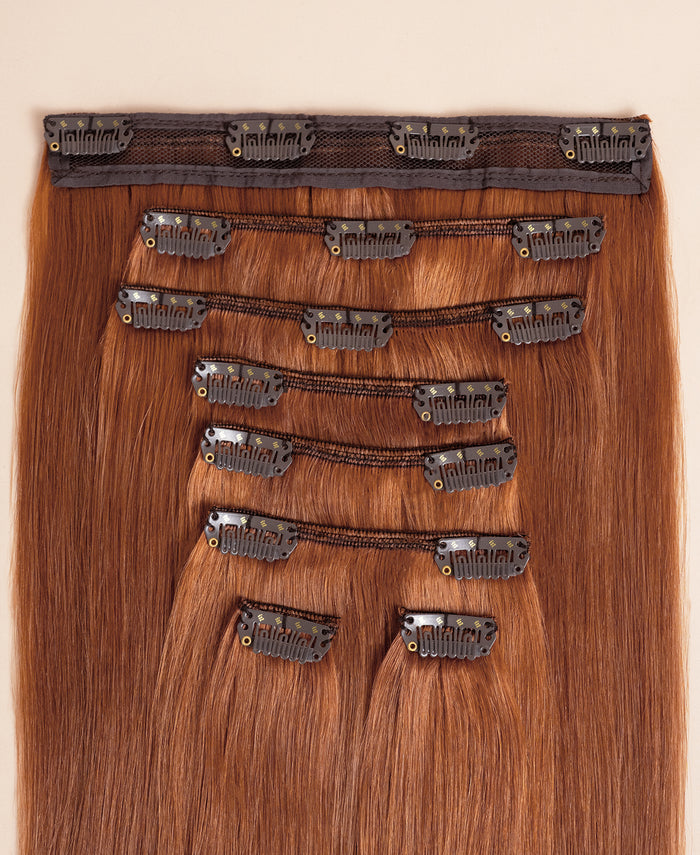 clip-in hair extensions copper.