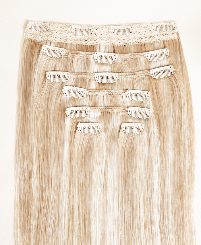 clip-in hair extensions scandinavian highlights.