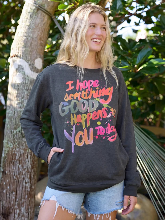 Comfy Pocket Sweatshirt - Hope Something Good Happens-view 1