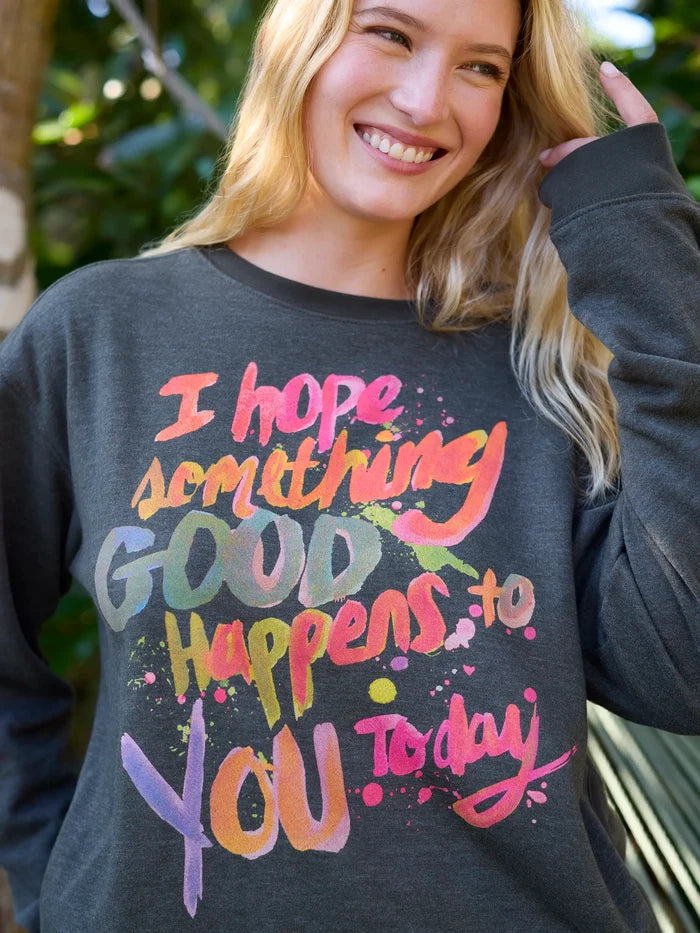 Comfy Pocket Sweatshirt - Hope Something Good Happens-view 2