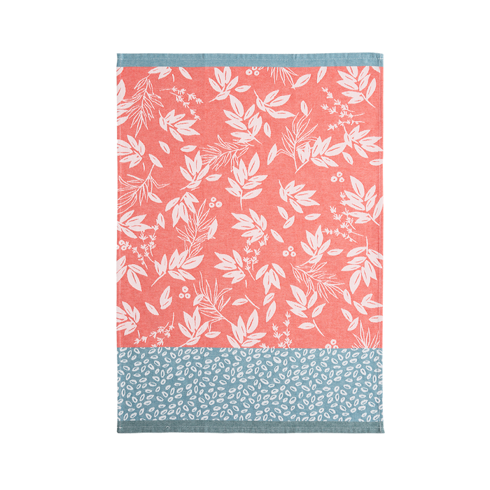 Coucke - Feuillage Rouge Tea Towel