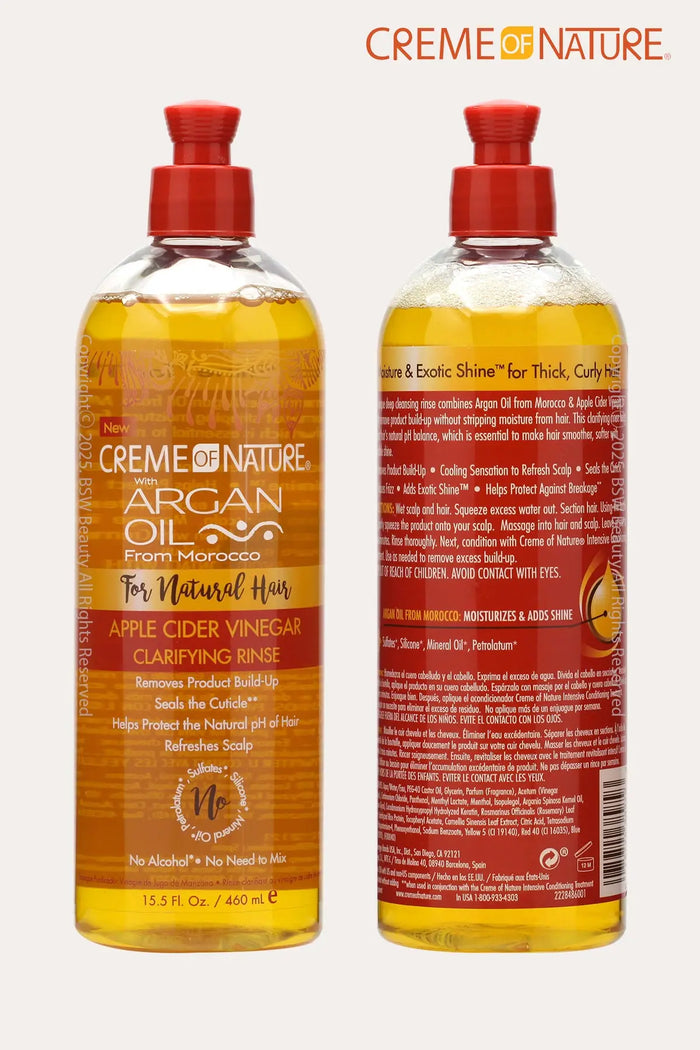 CREME OF NATURE ARGAN OIL APPLE CIDER VINEGAR CLARIFYIG RINSE 15.5oz - BSW BEAUTY CANADA