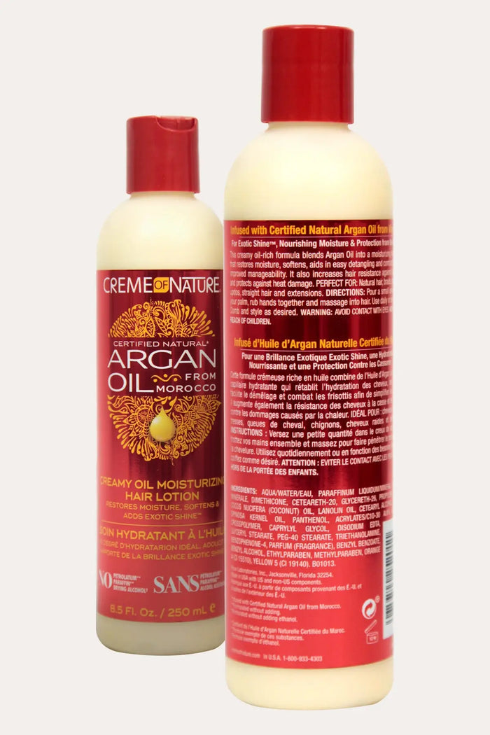CREME OF NATURE ARGAN OIL CREAMY OIL MOISTURISING HAIR LOTION 8.45oz CREME OF NATURE