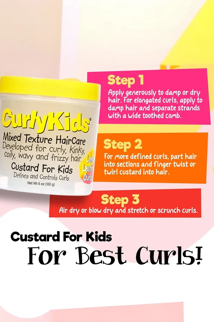 CURLY KIDS CUSTARD FOR KIDS DEFINES AND CONTROLS CURLS 6oz CURLY KIDS