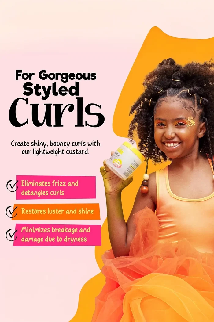 CURLY KIDS CUSTARD FOR KIDS DEFINES AND CONTROLS CURLS 6oz CURLY KIDS