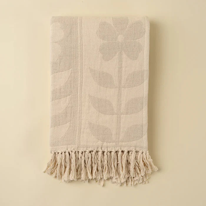 Daisy Days Throw, Light Grey - Magnolia Lane co. Home + Garden + Gift