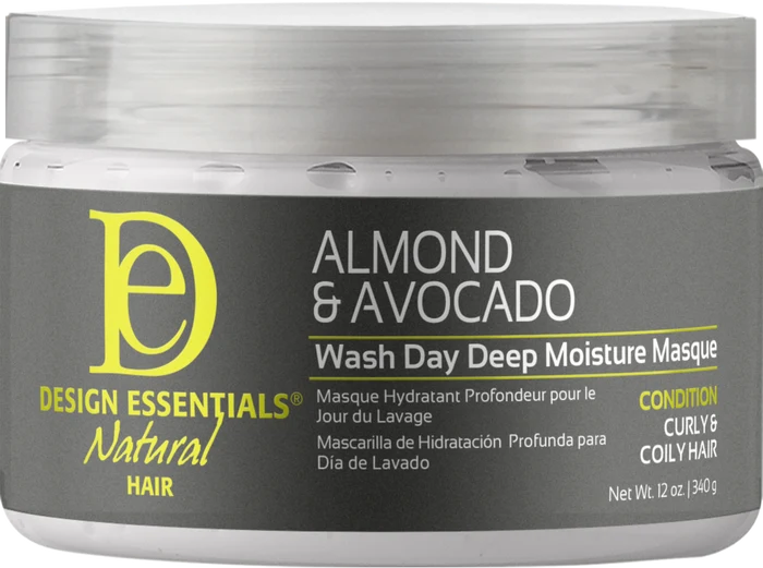 DESIGN ESSENTIALS Almond & Avocado Wash Day Deep Moisture Masque (12oz)