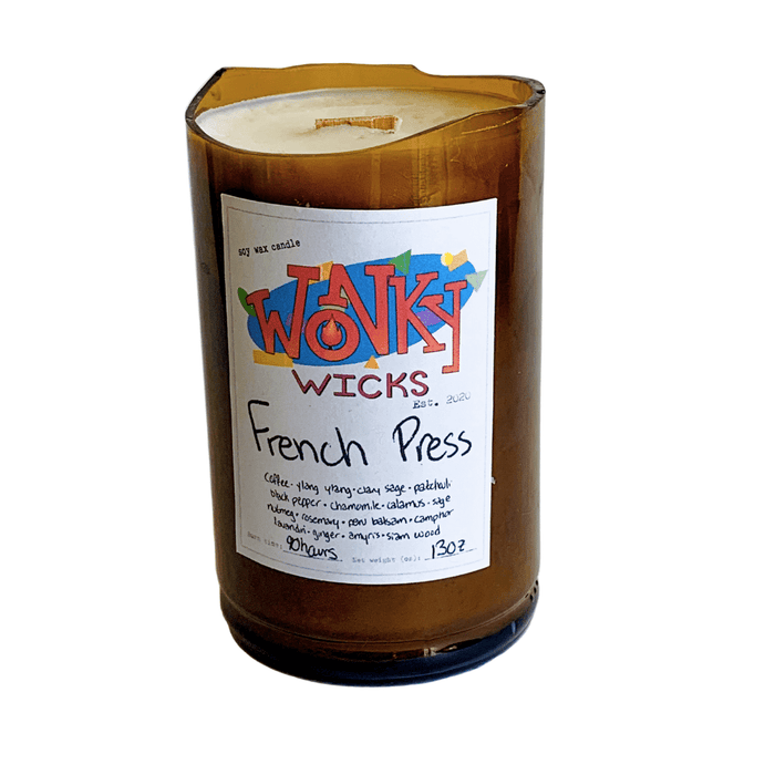 DISCONTINUED -French Press Soy Wax Candle | Wonky Wicks