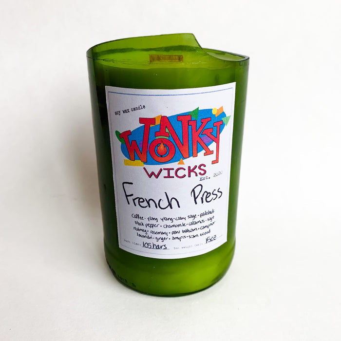 DISCONTINUED -French Press Soy Wax Candle | Wonky Wicks