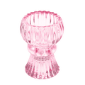 Double Ended Glass Candle Holder Pink
