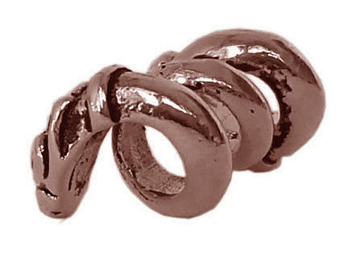 Double Headed Dragon Hair Bead - Copper Mini Fantasy Accessory front view