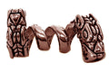 Double headed dragon hair bead in oxidized copper finish