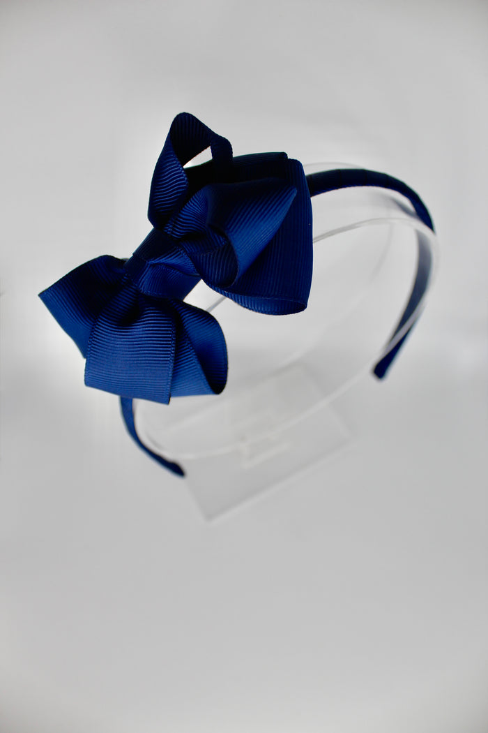 Double Loop School Headband - Navy Blue