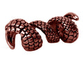 Dragon claw hair bead with scale texture in oxidized copper finish