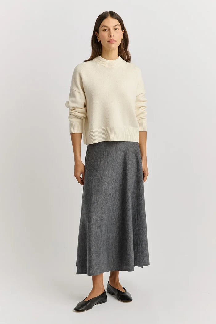 DROP SHOULDER CREW | Ivory - Darling & Domain