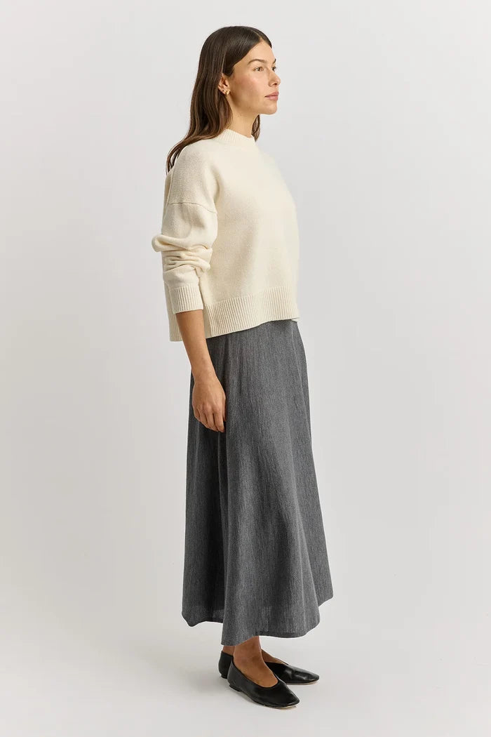 DROP SHOULDER CREW | Ivory - Darling & Domain