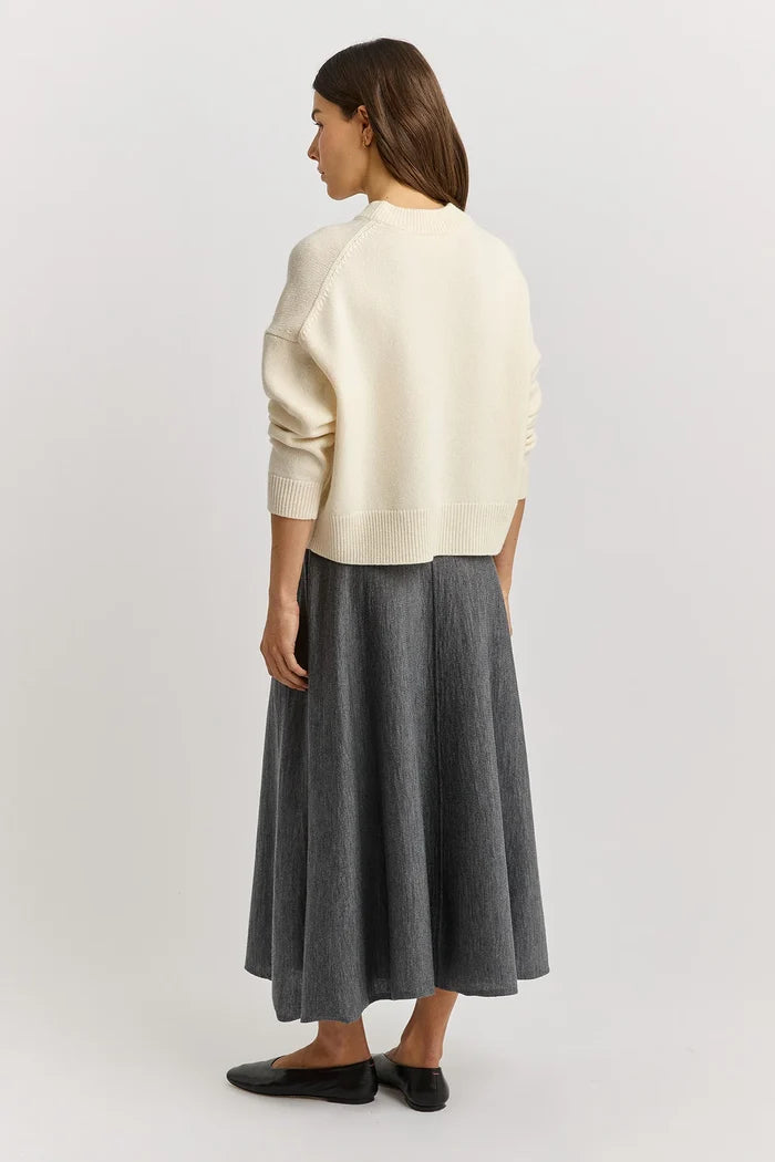 DROP SHOULDER CREW | Ivory - Darling & Domain