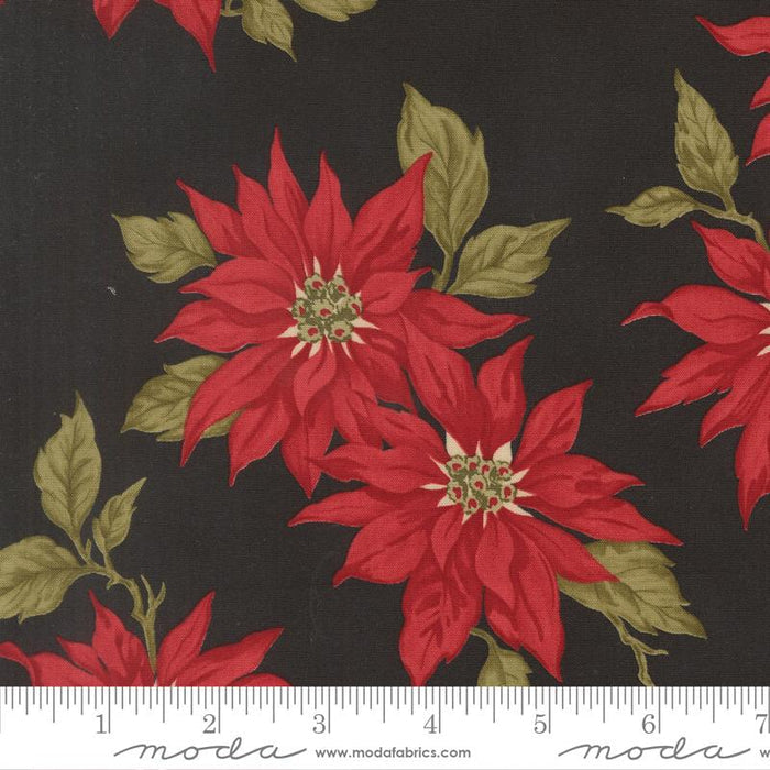 Ebony Poinsettia- Candlelight Christmas- Fat Quarter