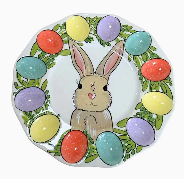 Egg Wreath Bunny Egg Plate