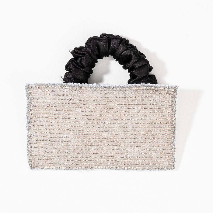 Embellished Beads Ponytail Holder - Silver