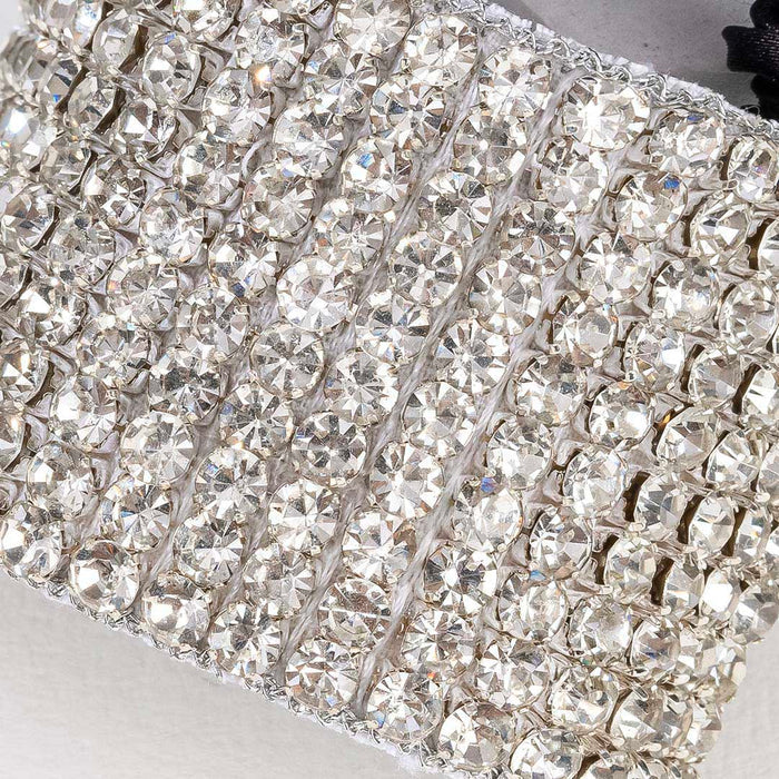 Embellished Crystal Ponytail Holder - Silver