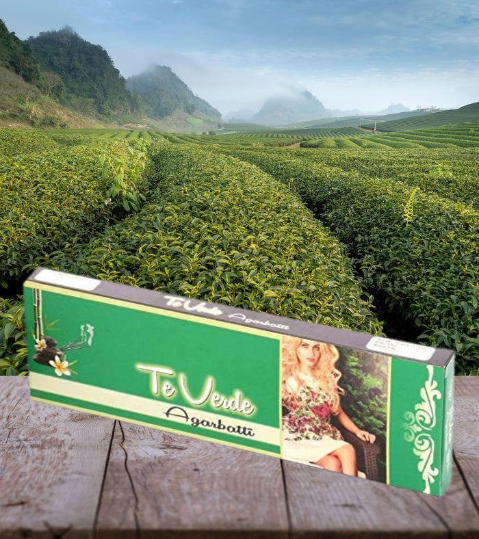 Te Verde agarbatti incense sticks pack (3) in green with woman image